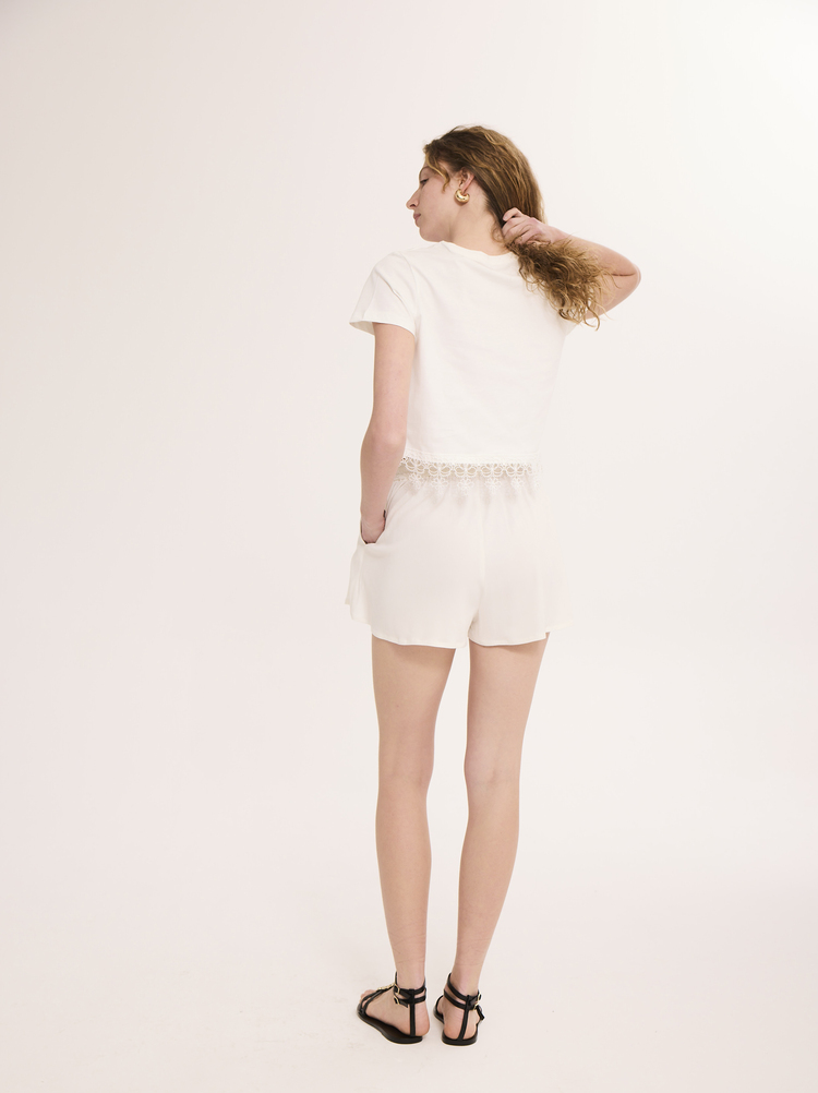 MİA Lace Crop T-shirt