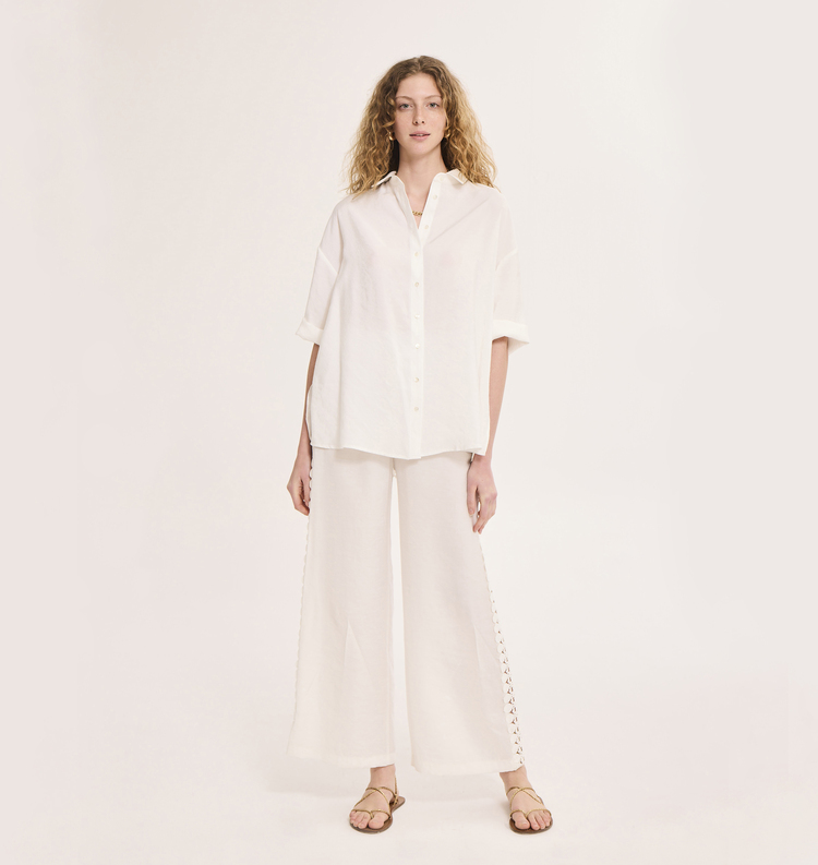 AYDA Dantelli Pantolon / Ekru