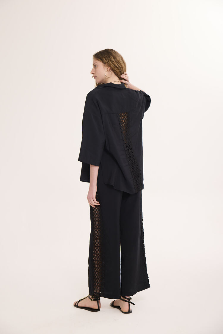 AYDA Dantelli Pantolon / Siyah