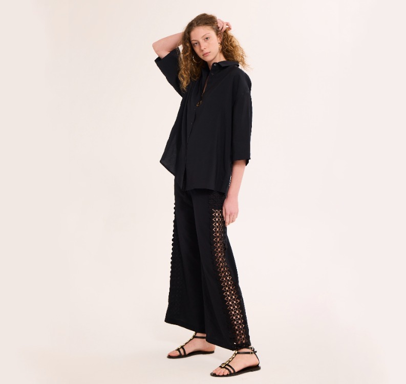 AYDA Dantelli Pantolon / Siyah