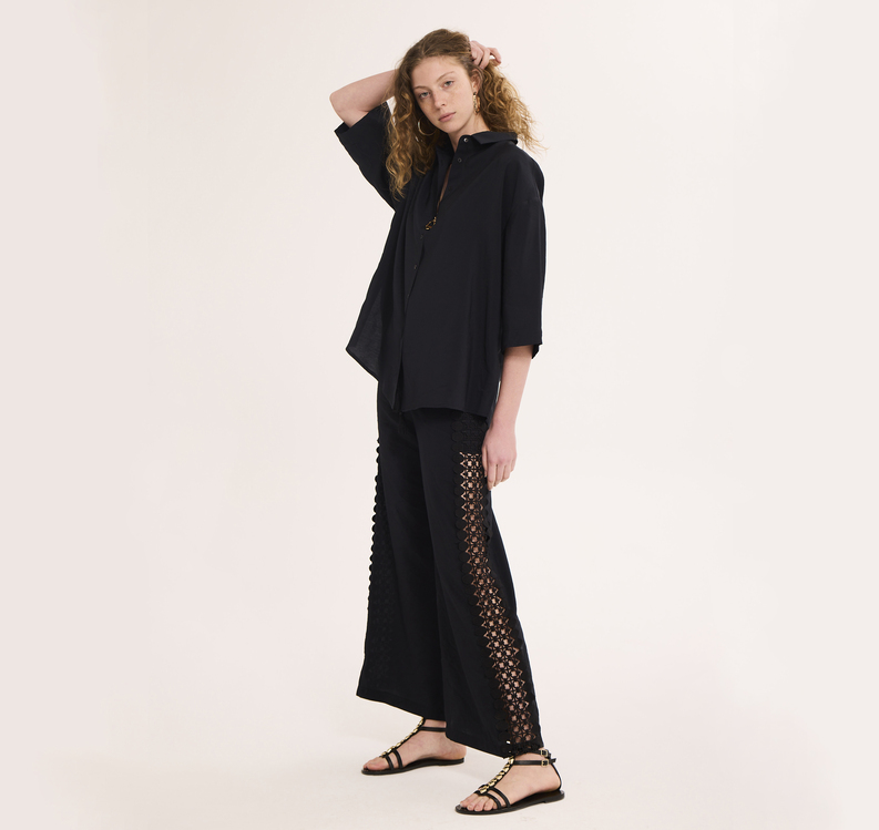 AYDA Dantelli Pantolon / Siyah