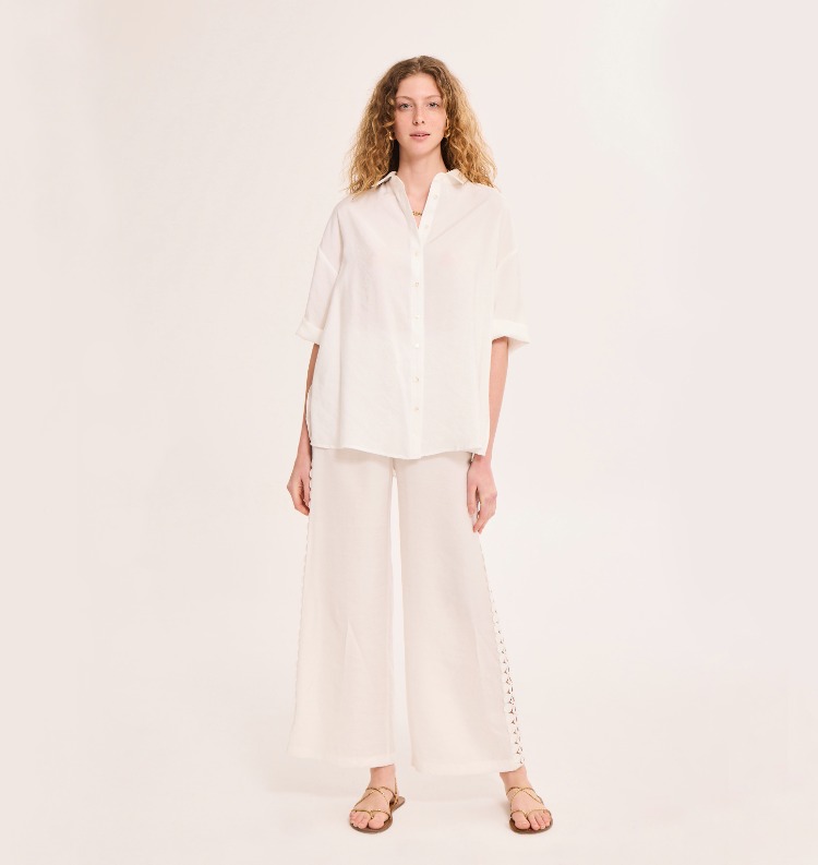 AYDA Dantelli Pantolon /Ekru