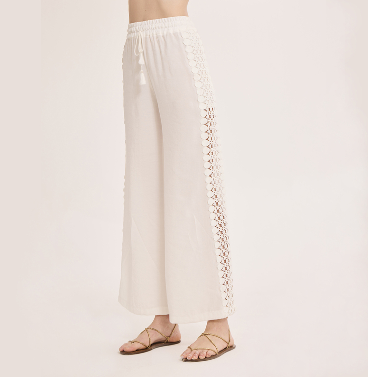 AYDA Dantelli Pantolon / Ekru