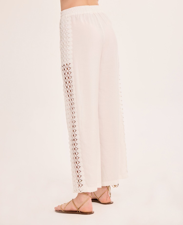 AYDA Dantelli Pantolon /Ekru