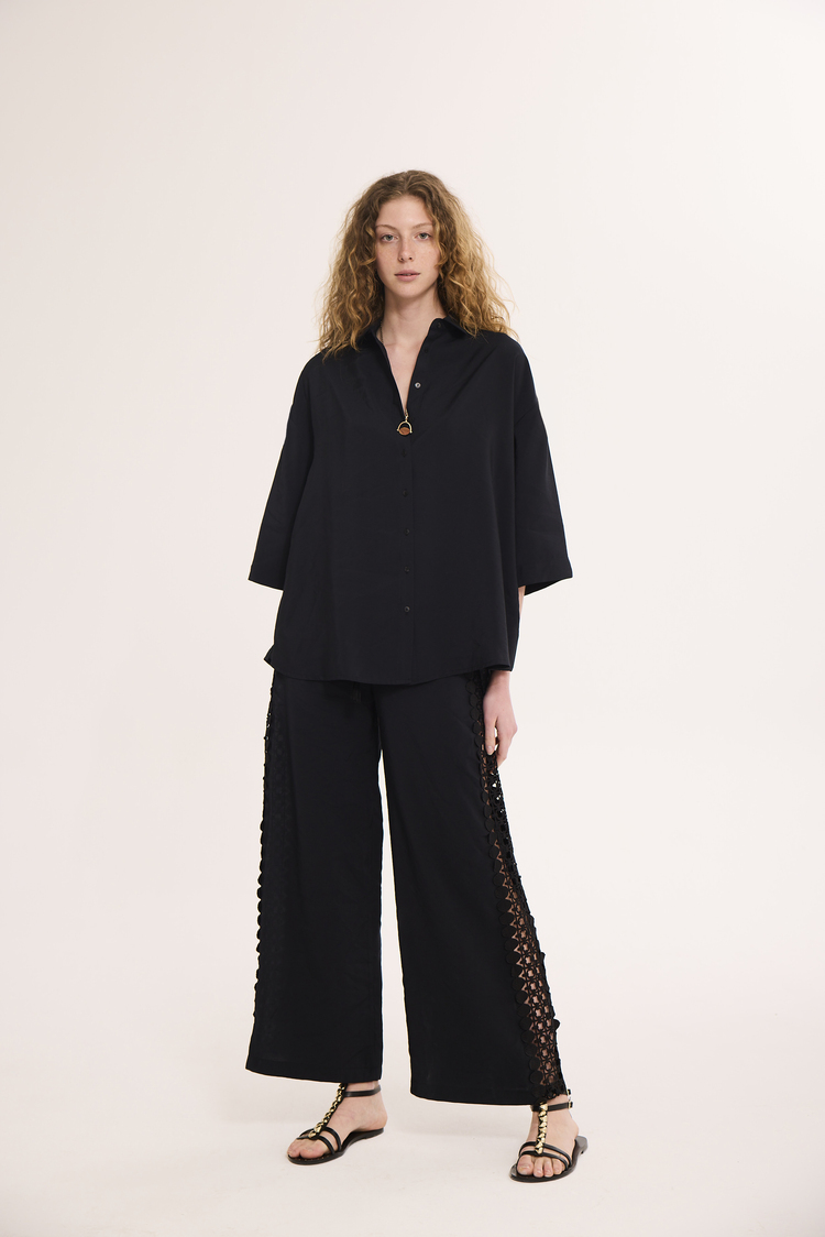 AYDA Dantelli Pantolon / Siyah