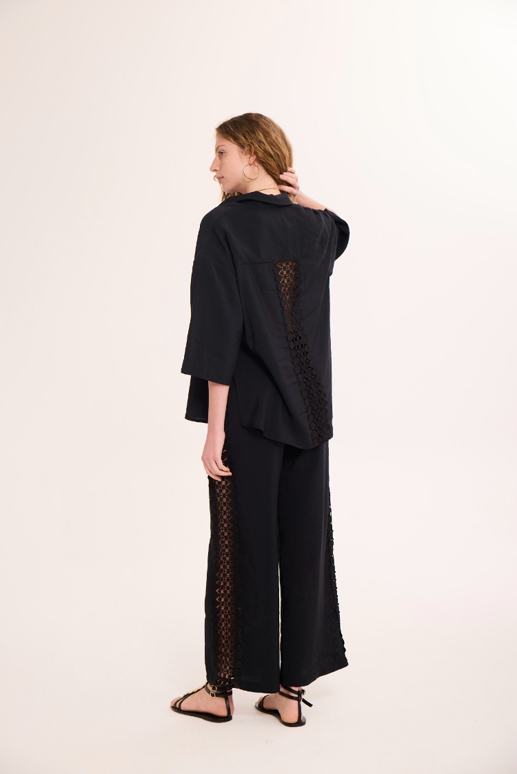 AYDA Dantelli Pantolon / Siyah