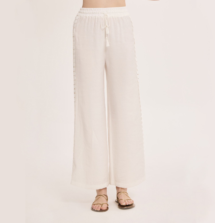 AYDA Dantelli Pantolon / Ekru