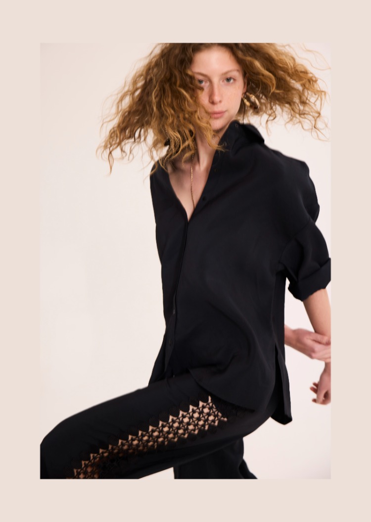AYDA Dantelli Pantolon / Siyah