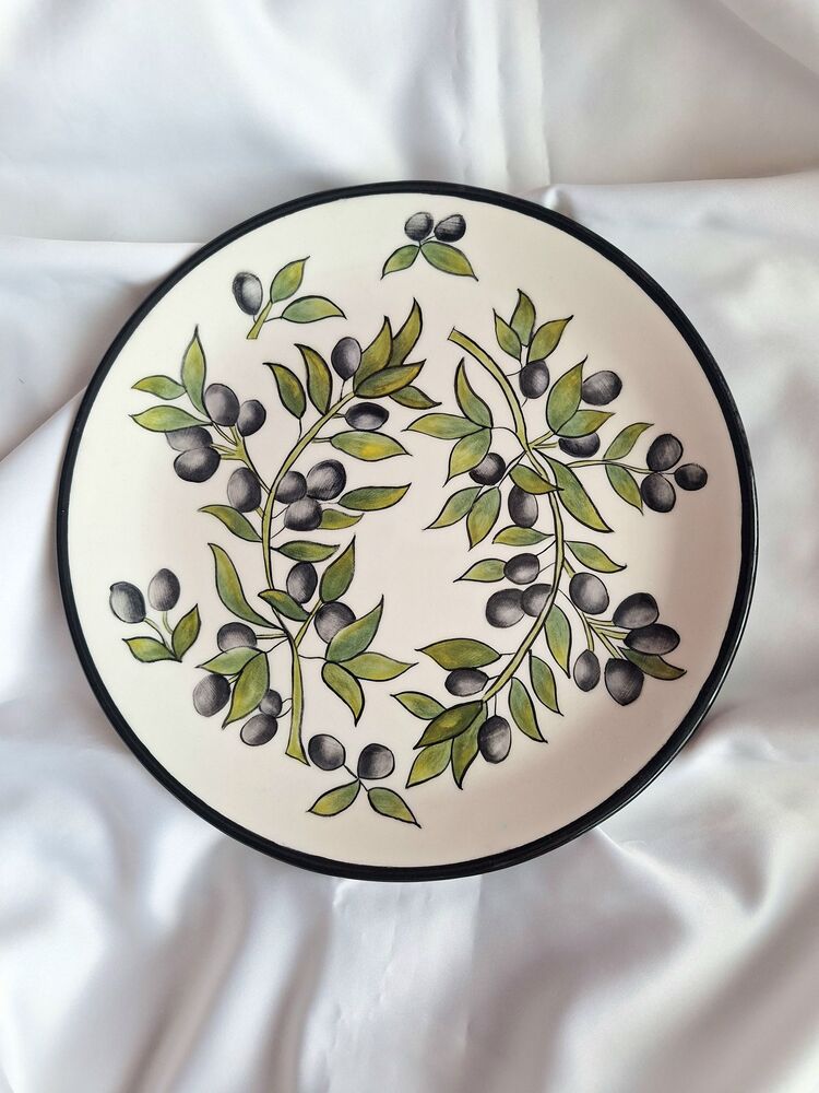Modern Zeytin Desenli Çini Tabak