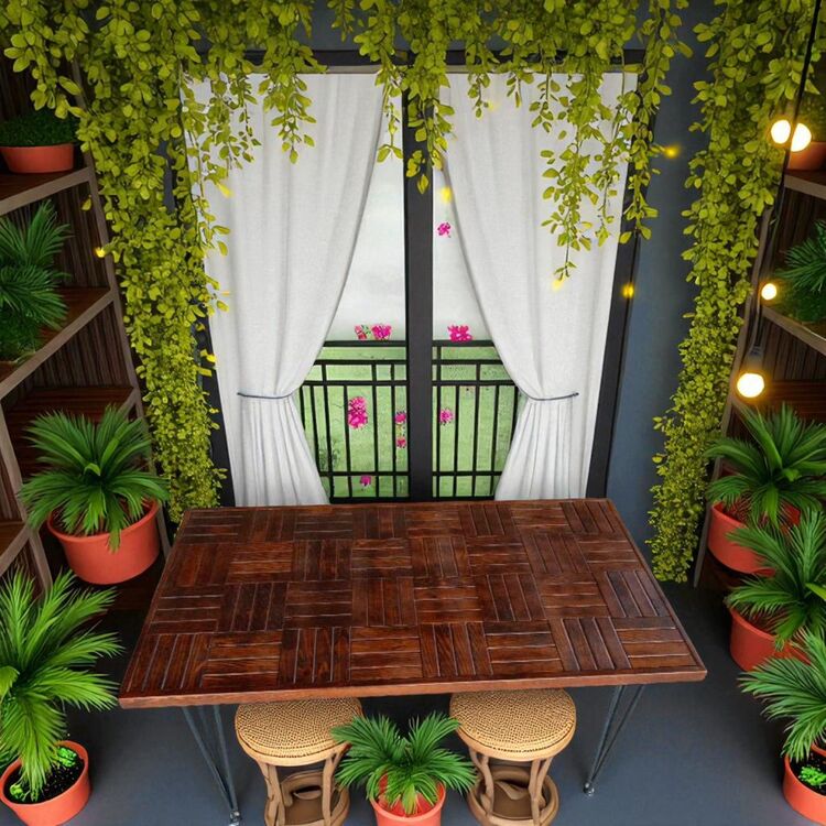 120 x 60 ceviz bahçe Balkon masa