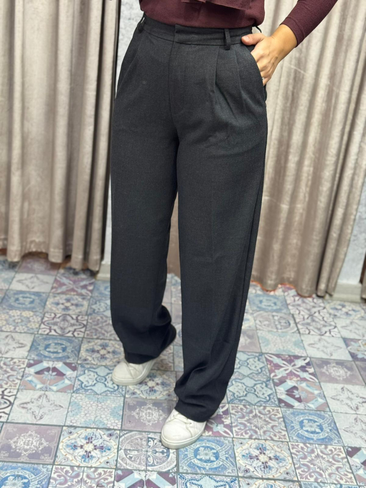 Yüksek bel pens detaylı straight fit pantolon