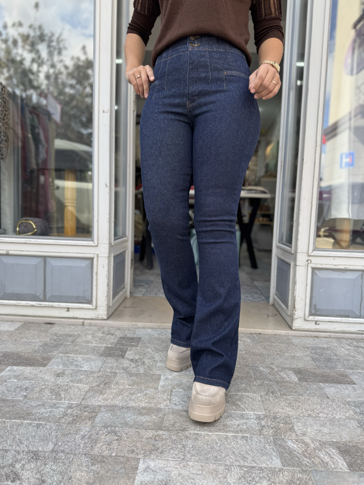 Beli korseli push up İspanyol kot pantolon