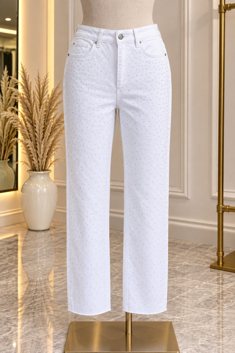 Taşlı Boyfit Kot Pantolon
