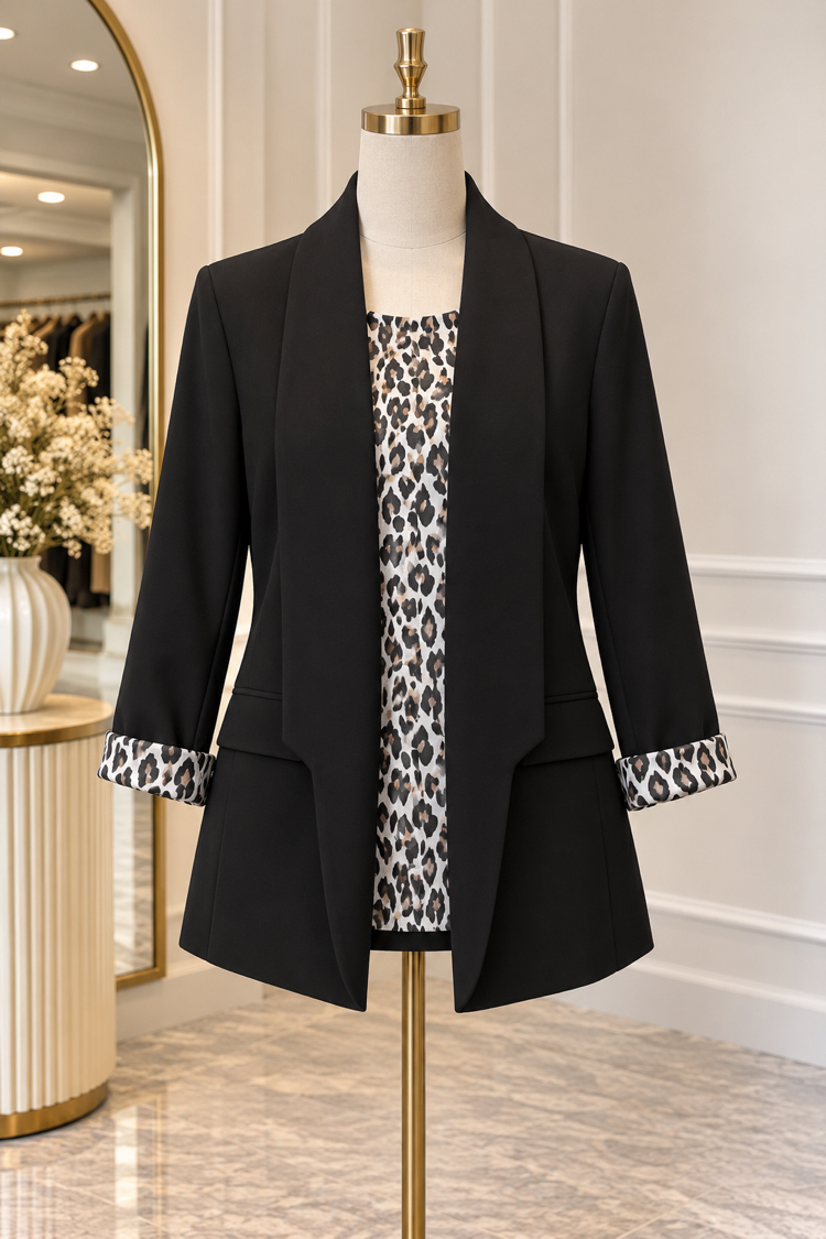 Astarı leopar blazer ceket