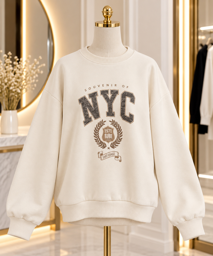 Nyc baskılı sweatshirt 