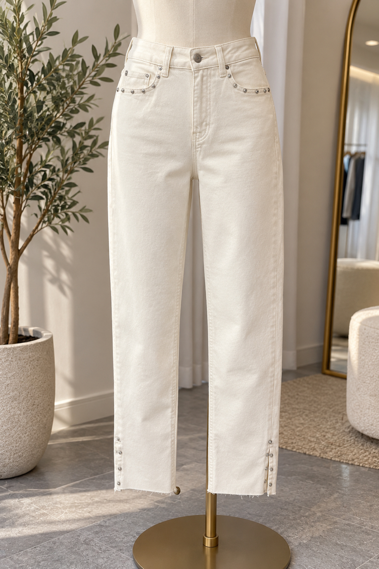 Taş detaylı mom jean