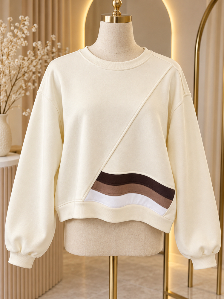 Çizgi detaylı sweatshirt 