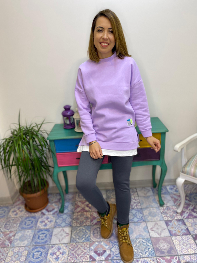 Yanı yırtmaçlı sweatshirt 