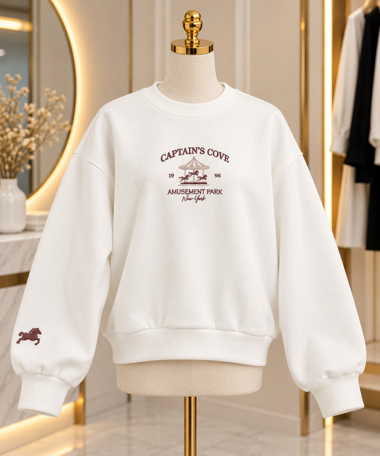 İçi şardonlu baskılı sweatshirt