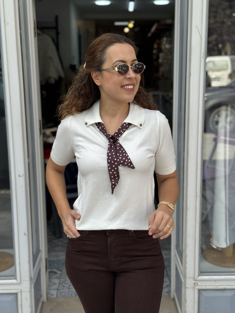 Merserize fularlı triko