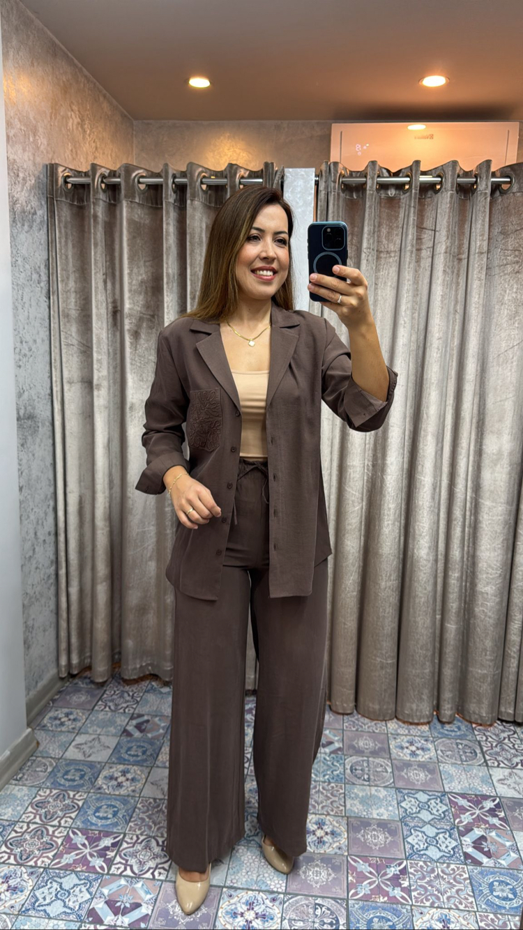 Cebi nakışlı ceket pantolon takım