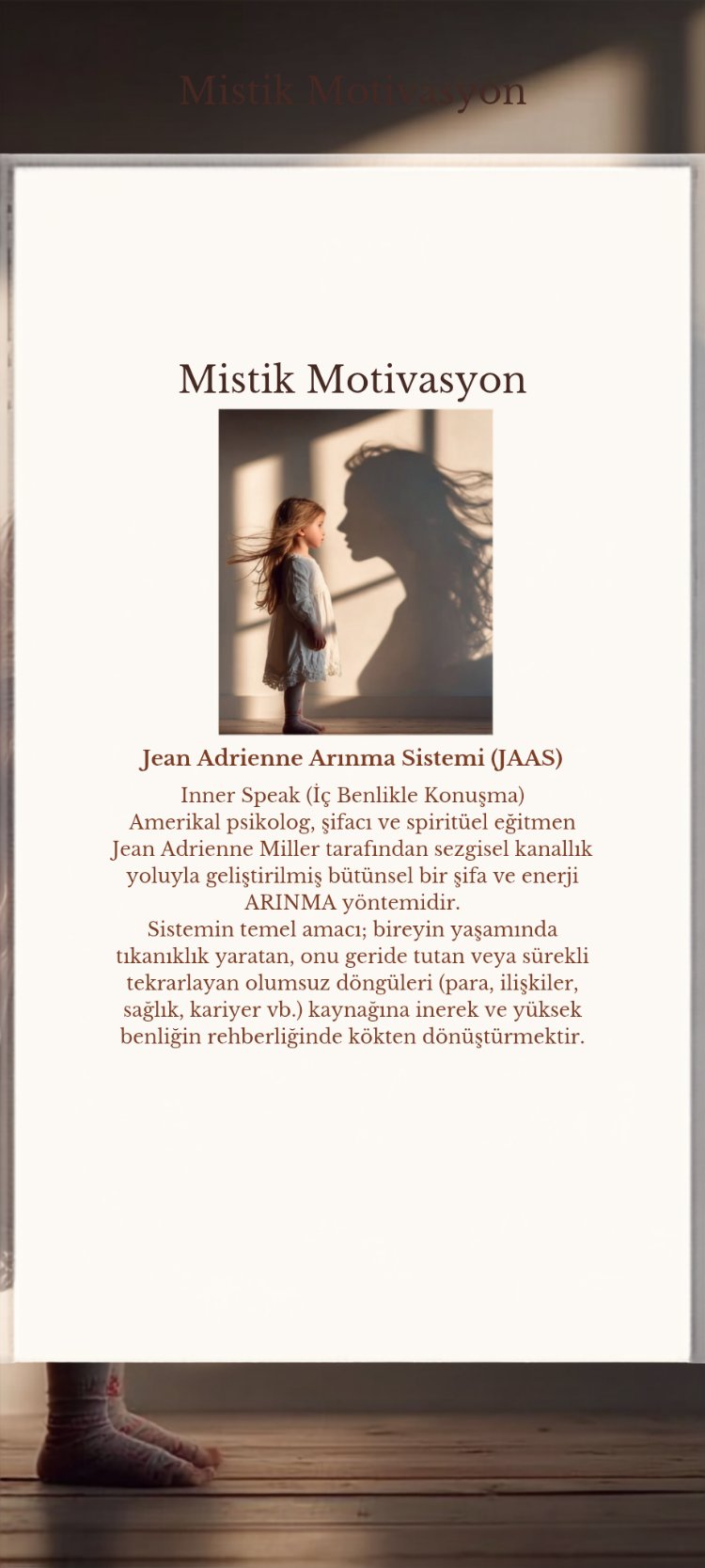 ​ Jean Adrienne Arınma Sistemi (JAAS) - Bireysel Seans 