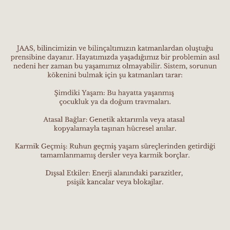 ​ Jean Adrienne Arınma Sistemi (JAAS) - Bireysel Seans 