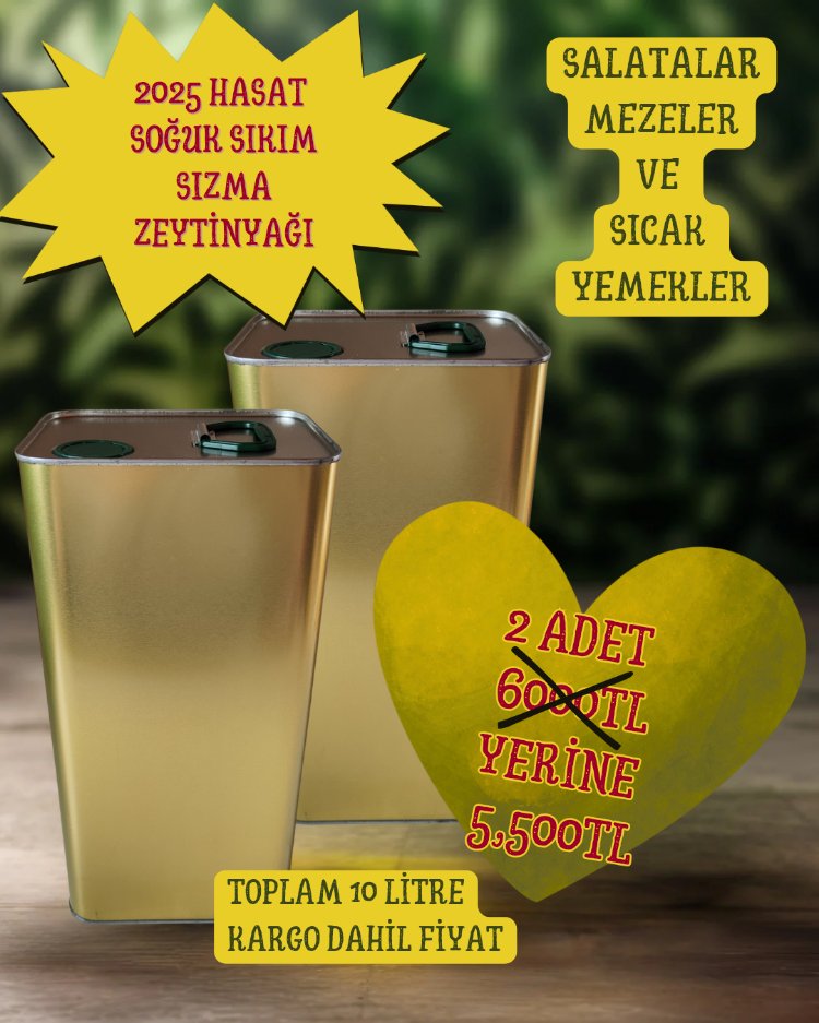 2 adet 2025 hasat soğuk sıkım sızma zeytinyağı