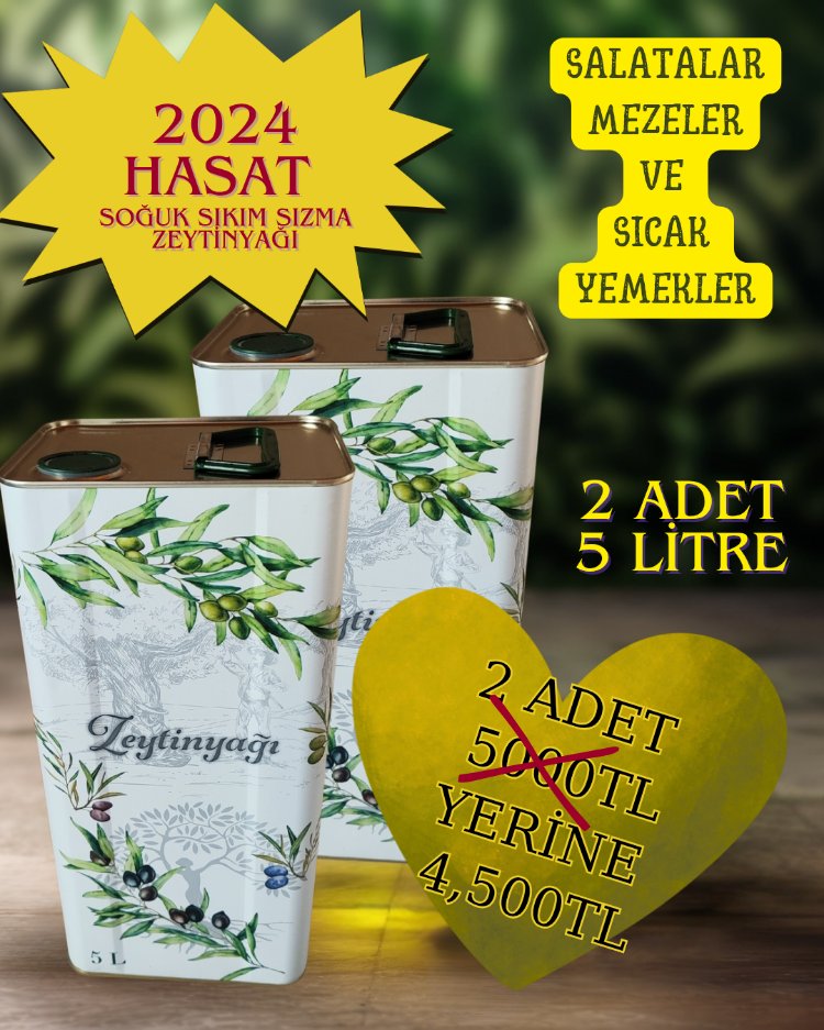 2 adet 2024 hasat soğuk sıkım sızma zeytinyağı 