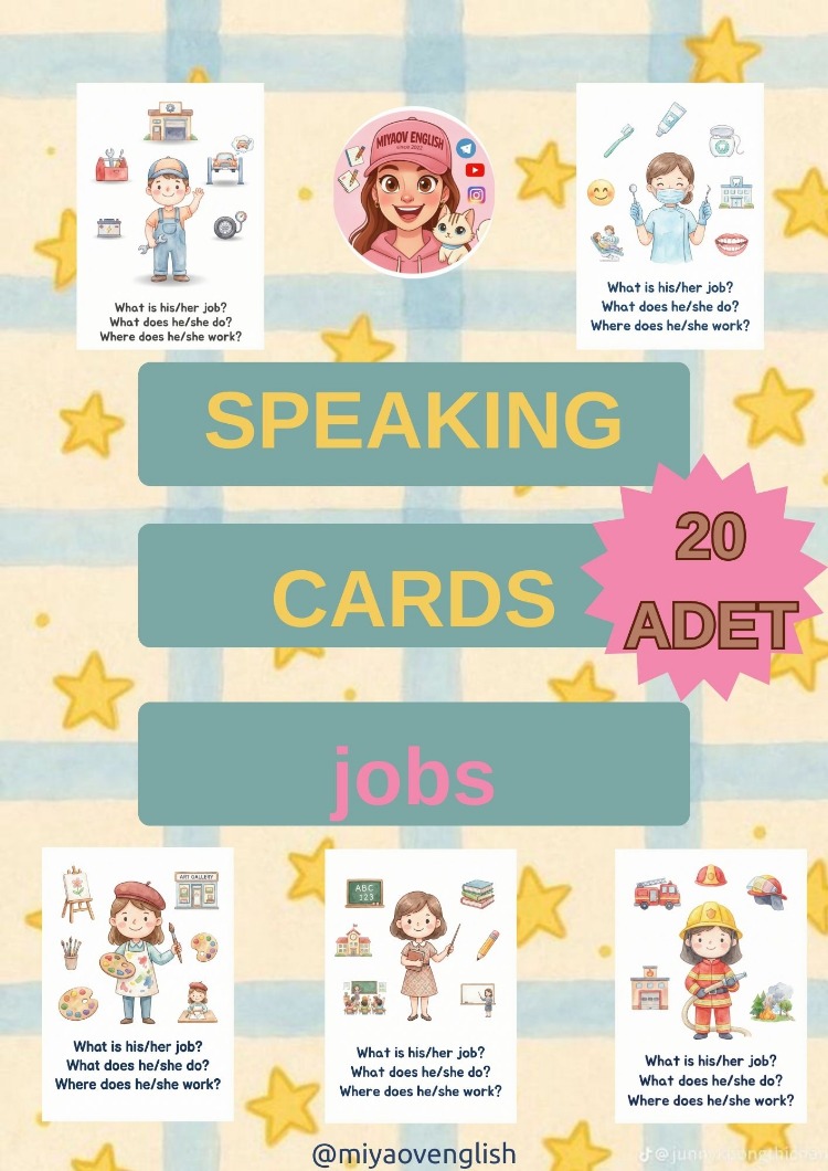 JOBS KONUŞMA KARTLARI - 20 ADET - KOLAY - PDF miyaovenglish
