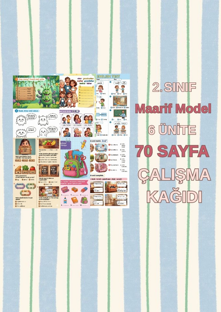 2. SINIF MAARİF MODEL ÇALIŞMA KAĞITLARI - 70 SAYFA - PDF