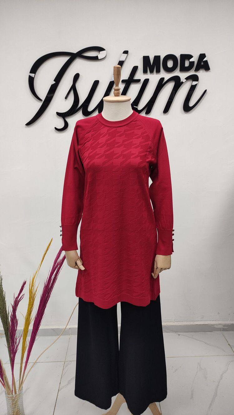 Kado kazayağı desen merserize tunik