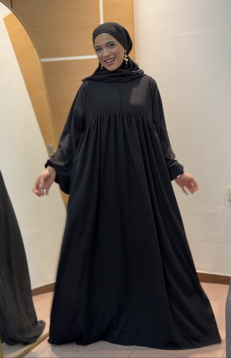 AÇELYA ELBİSE / FERACE SİYAH RENK