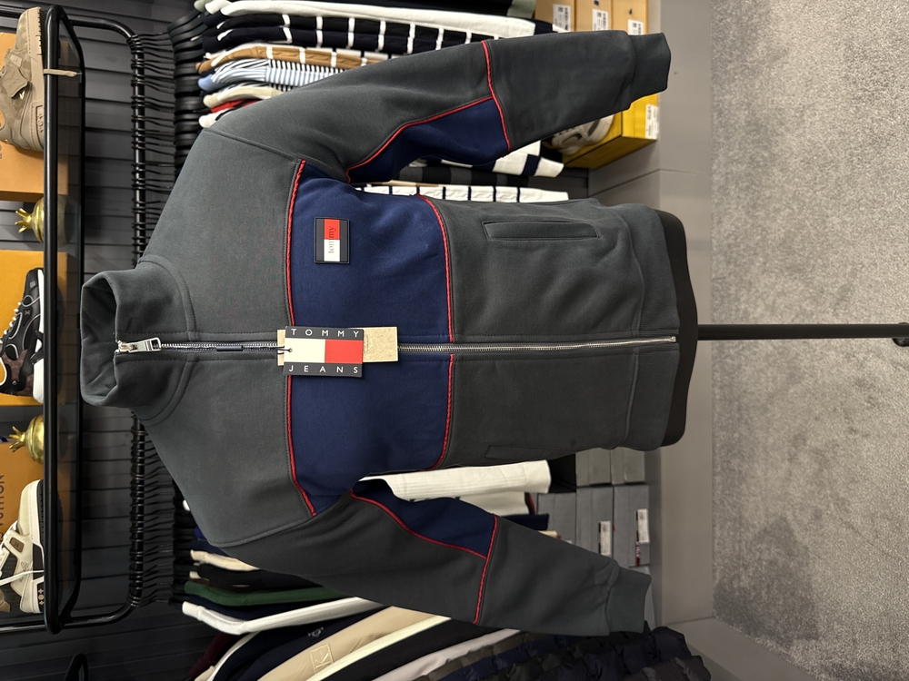 OUTLET ÜRÜNÜ Tommy Hılfıger Uzun Fermuarlı Sweat (444-Gri)