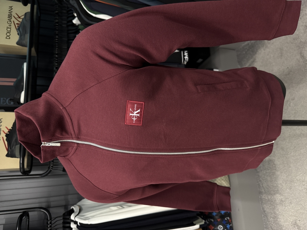 OUTLET ÜRÜNÜ Calvin Klein Uzun Fermuarlı Sweat (2509-Bordo)