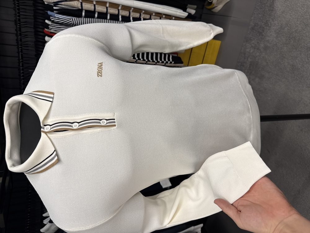 Outlet ürünü İthal Zegna Triko Polo Yaka (5012-Beyaz)