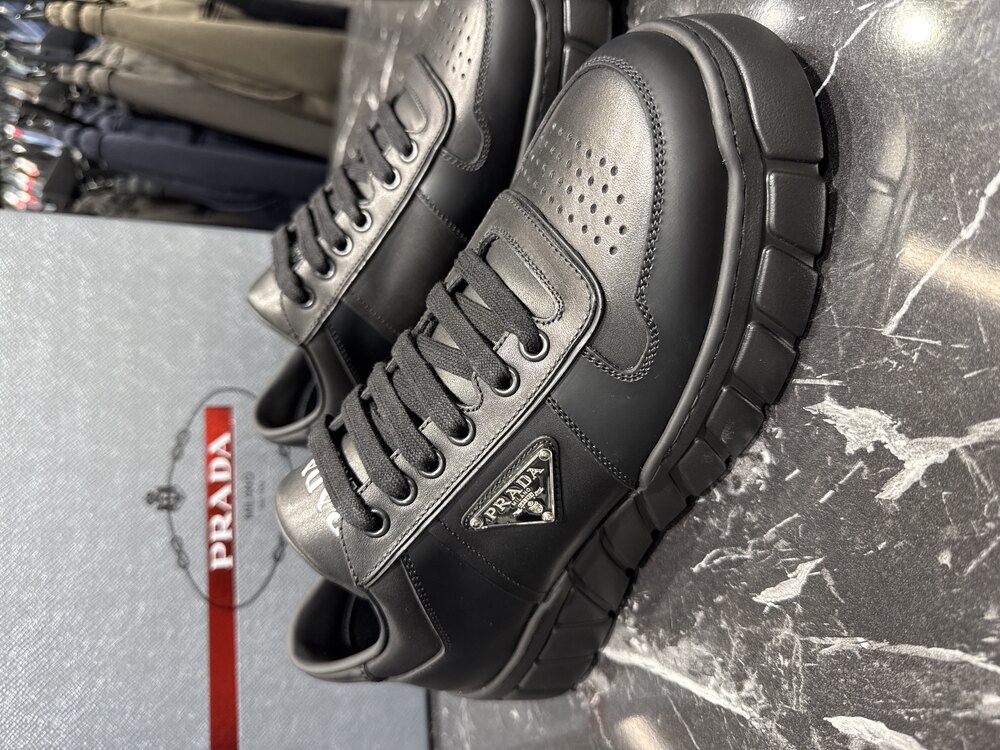 Prada Deri Yüksek Taban Sneakers (İTHAL ÜRÜN)