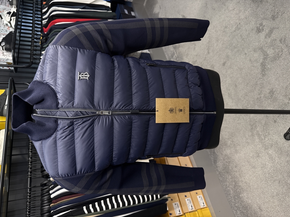İthal Burberry Ekose Mont 4445 (Lacivert)
