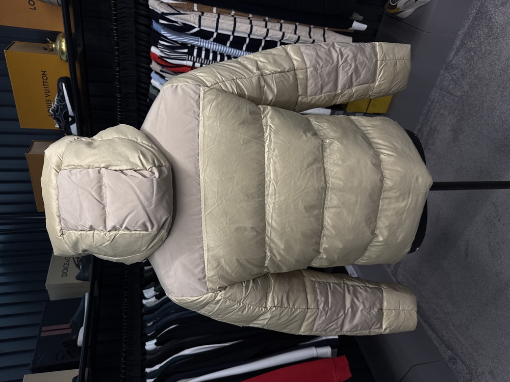 İthal Burberry Kaz Tüyü Şişme Mont (80247-Bej)