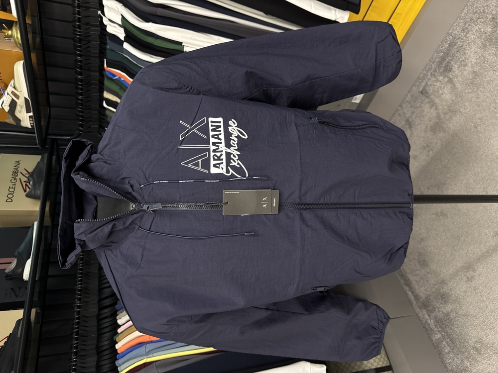 Outlet ürünü Armanı Exchange Çift Taraflı Kapüşonlu Yağmurluk (7207-Lacivert)