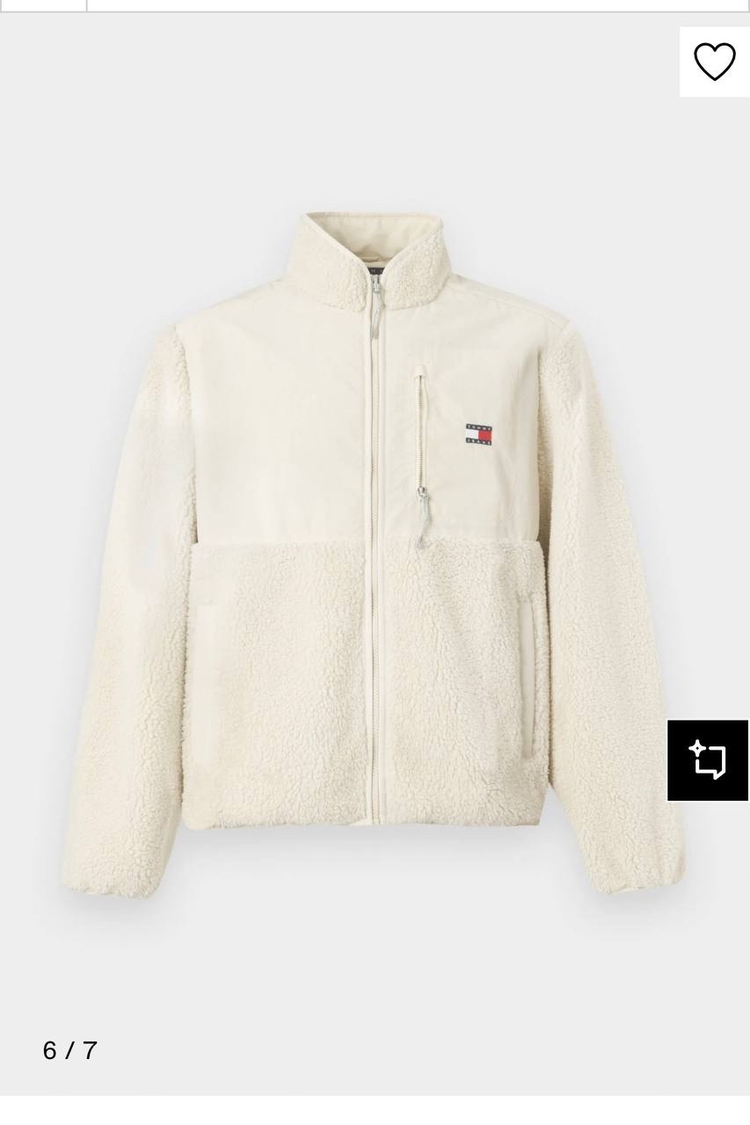 Tommy Jeans Uzun Fermuarlı Polar-(Peluş) (25328-Beyaz)