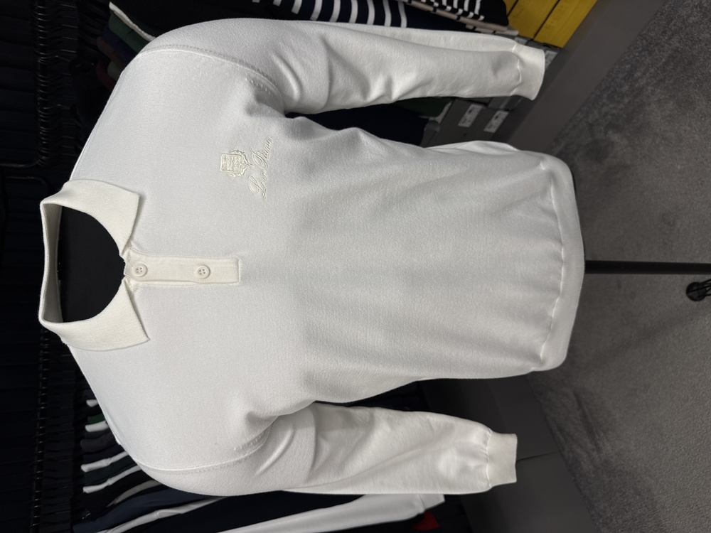Outlet ürünü İthal Lora Pıana Triko Polo Yaka (M-1-Beyaz)