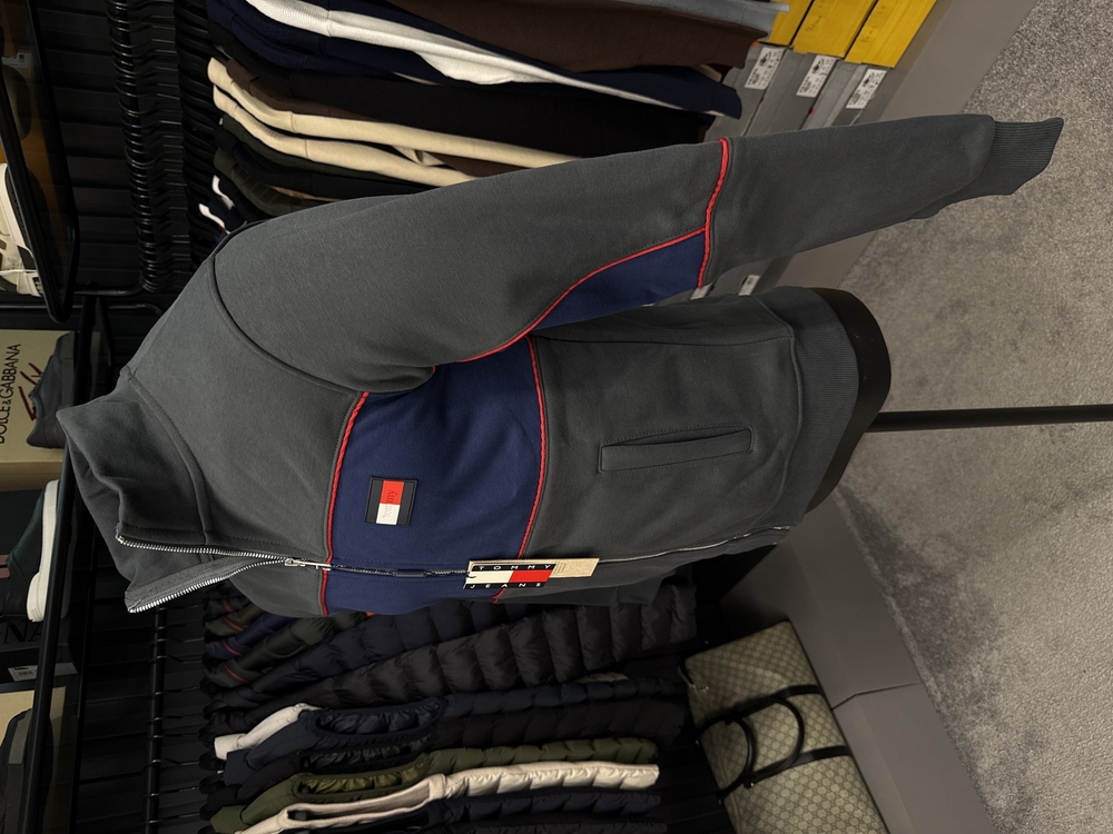 OUTLET ÜRÜNÜ Tommy Hılfıger Uzun Fermuarlı Sweat (444-Gri)