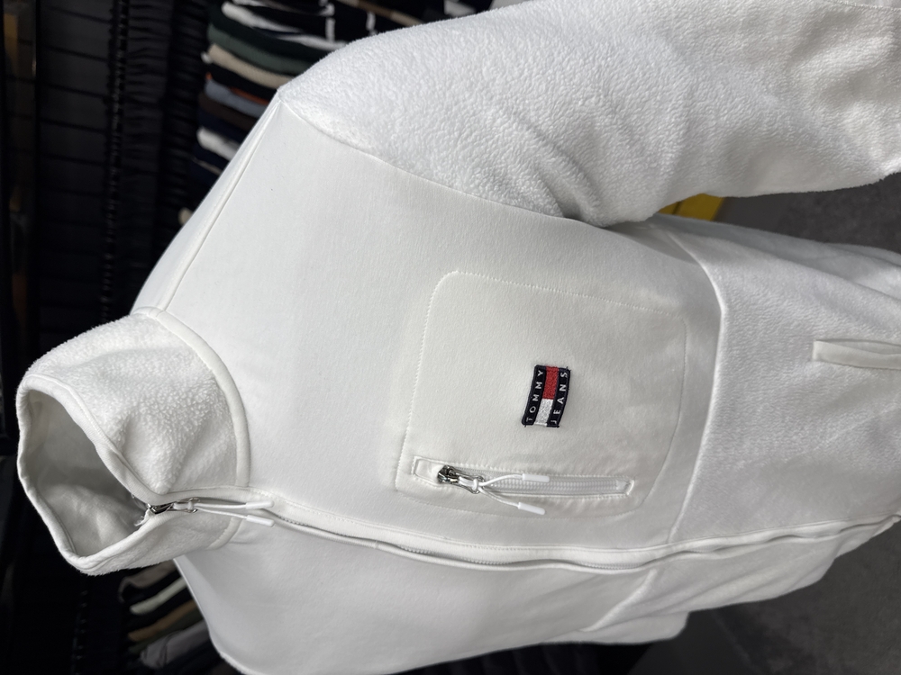 Tommy Jeans Uzun Fermuarlı Polar-(Peluş) (25328-Beyaz)