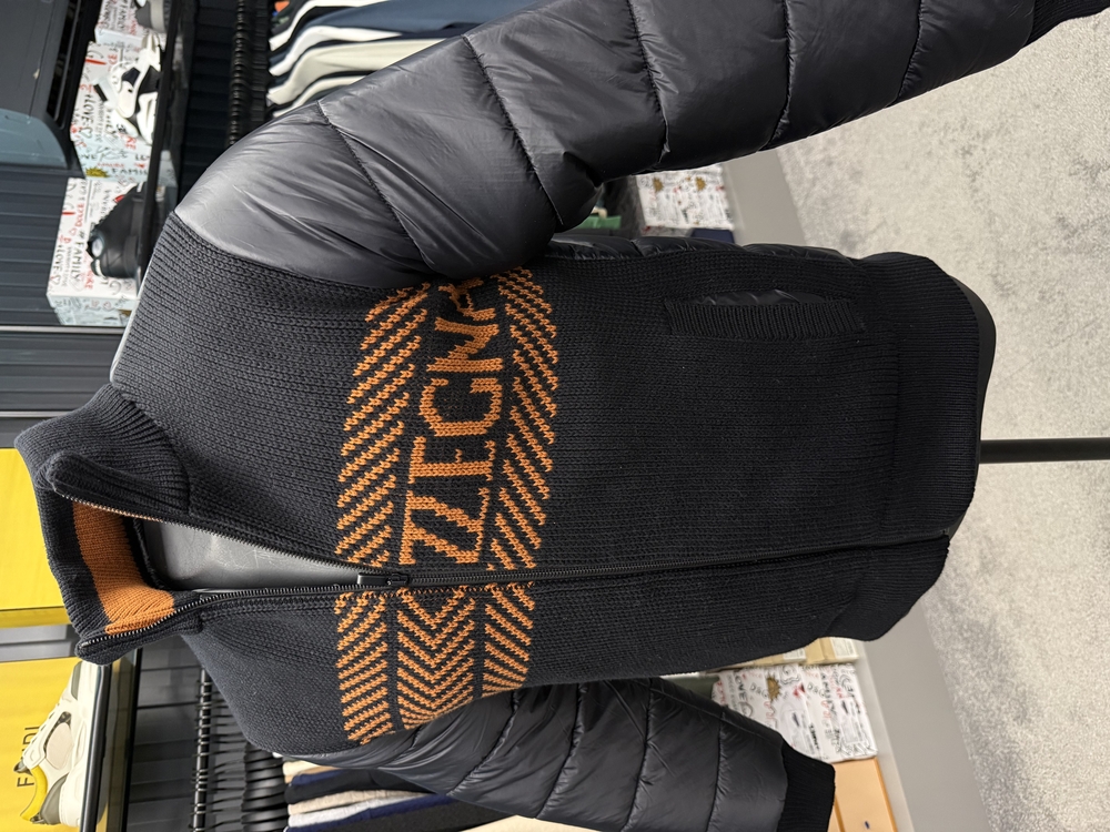 Outlet ürünü İthal Zegna Mevsimlik Şişme Mont (1056-Siyah-Yazı Kiremit)