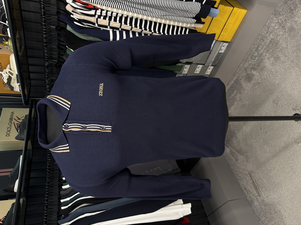 Outlet ürünü İthal Zegna Triko Polo Yaka (5012-Lacivert)