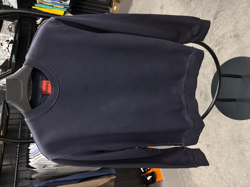 OUTLET ÜRÜNÜ Hugo Yıkamlı Kumaş SWEATSHİRT (8030-Lacivert)