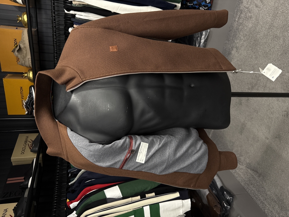 OUTLET ÜRÜNÜ İthal Brunello Cucınellı Çelik Örme Triko Ceket (Taba)