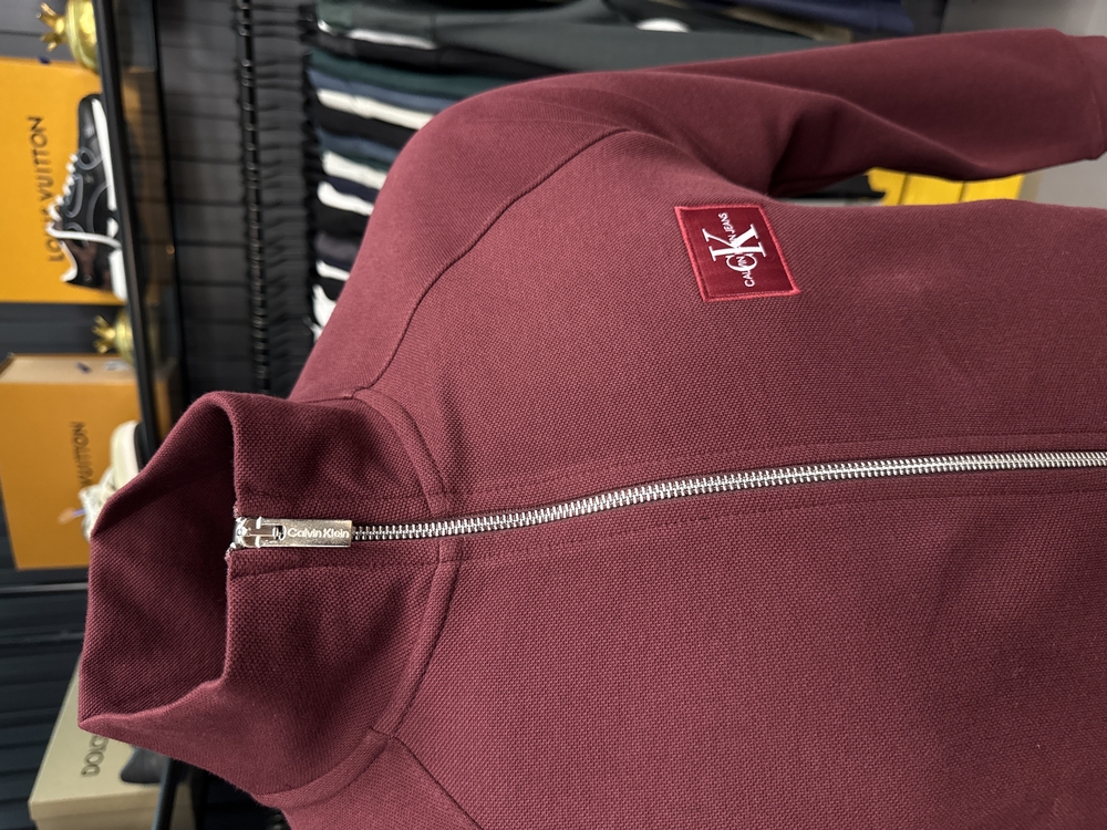 OUTLET ÜRÜNÜ Calvin Klein Uzun Fermuarlı Sweat (2509-Bordo)