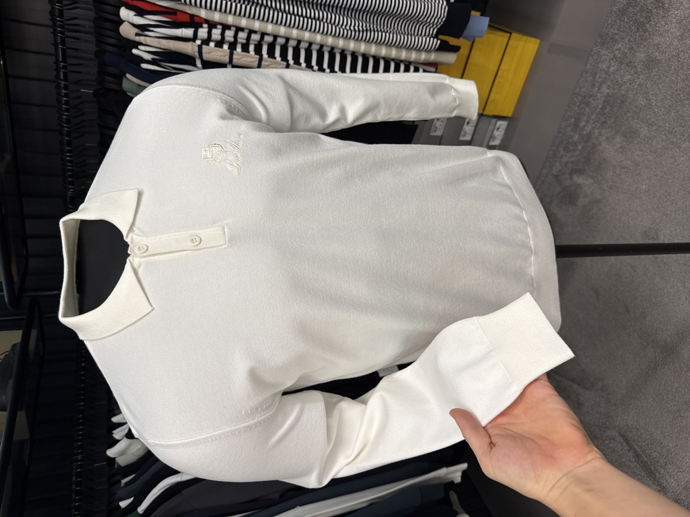 Outlet ürünü İthal Lora Pıana Triko Polo Yaka (M-1-Beyaz)